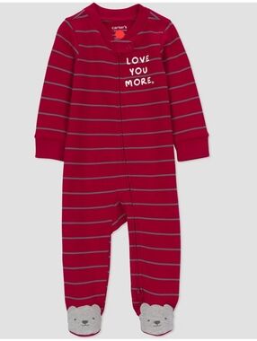 Carter's Just One You  Striped Footed One-Piece - "Love You More" Newborn